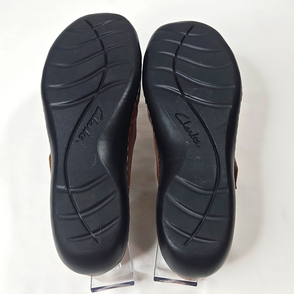 Clarks Ashland Spin Brown Comfort Walking Leather Womens Shoes Size 9.5 Wide - Picture 5 of 7